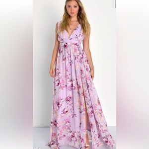 Lavender Floral Maxi Dress